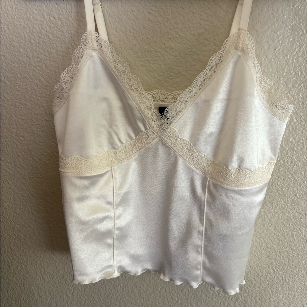 H&M White Lace Detail Camisole